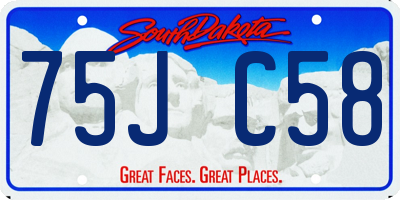 SD license plate 75JC58