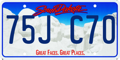 SD license plate 75JC70