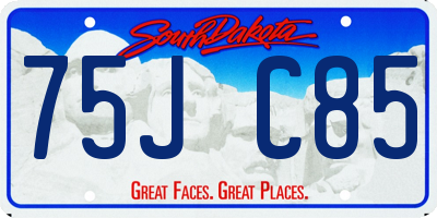 SD license plate 75JC85