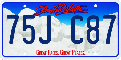 SD license plate 75JC87