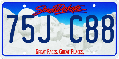 SD license plate 75JC88