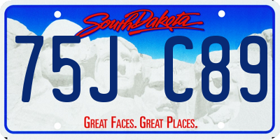 SD license plate 75JC89