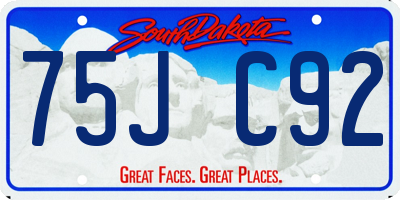 SD license plate 75JC92