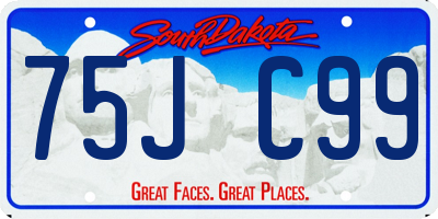SD license plate 75JC99