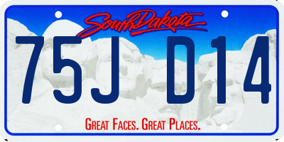 SD license plate 75JD14