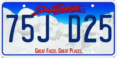 SD license plate 75JD25