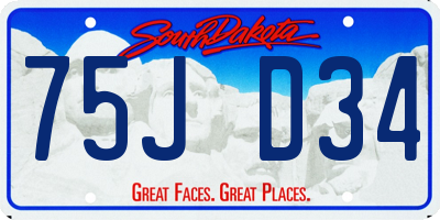 SD license plate 75JD34