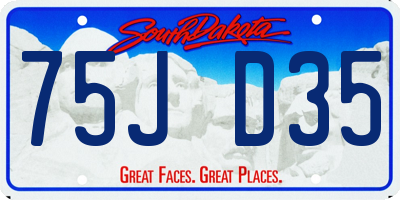 SD license plate 75JD35