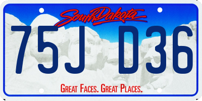 SD license plate 75JD36