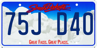 SD license plate 75JD40