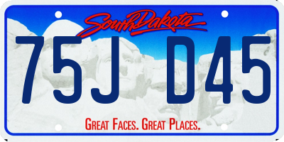 SD license plate 75JD45