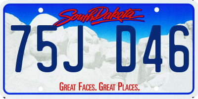 SD license plate 75JD46