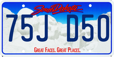 SD license plate 75JD50