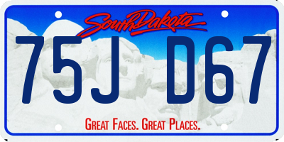 SD license plate 75JD67