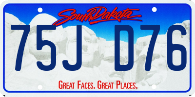 SD license plate 75JD76