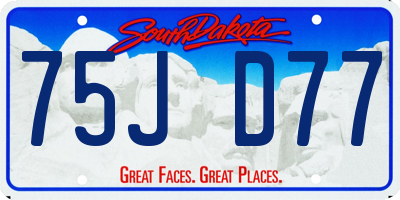 SD license plate 75JD77