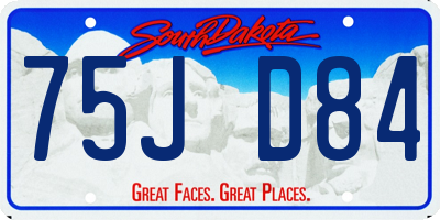 SD license plate 75JD84