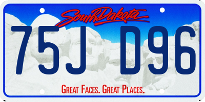 SD license plate 75JD96