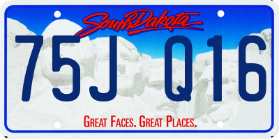 SD license plate 75JQ16