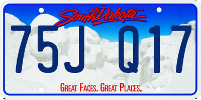SD license plate 75JQ17