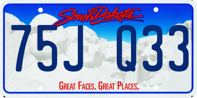 SD license plate 75JQ33