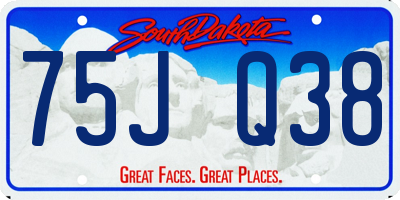 SD license plate 75JQ38