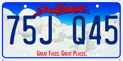 SD license plate 75JQ45