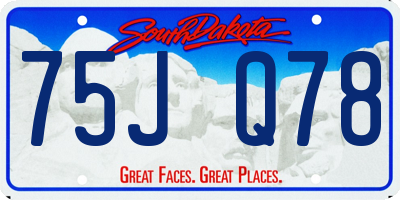 SD license plate 75JQ78