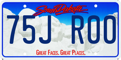 SD license plate 75JR00