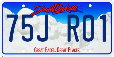 SD license plate 75JR01