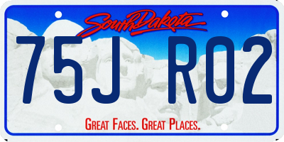 SD license plate 75JR02