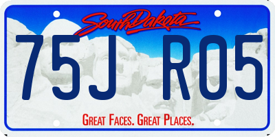 SD license plate 75JR05