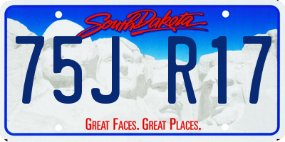 SD license plate 75JR17