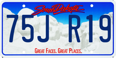 SD license plate 75JR19