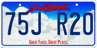 SD license plate 75JR20