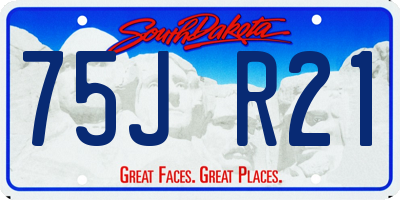 SD license plate 75JR21
