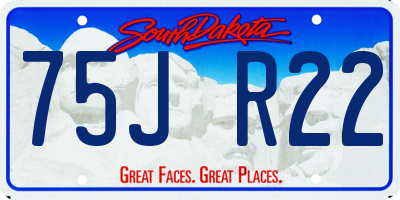 SD license plate 75JR22