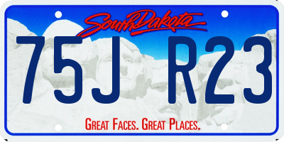 SD license plate 75JR23