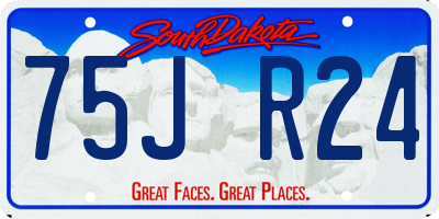 SD license plate 75JR24