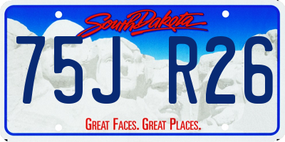 SD license plate 75JR26