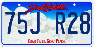 SD license plate 75JR28