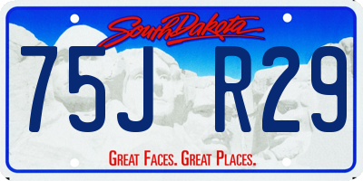 SD license plate 75JR29