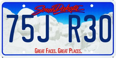 SD license plate 75JR30