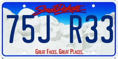 SD license plate 75JR33