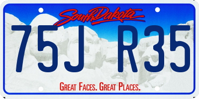 SD license plate 75JR35
