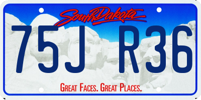 SD license plate 75JR36