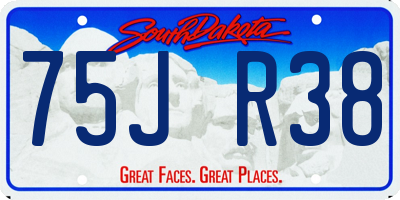 SD license plate 75JR38