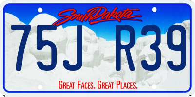 SD license plate 75JR39