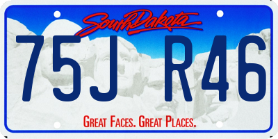 SD license plate 75JR46