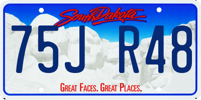 SD license plate 75JR48